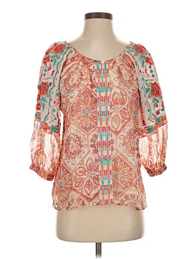 Pre-owned Tolani 3/4 Sleeve Blouse In Orange