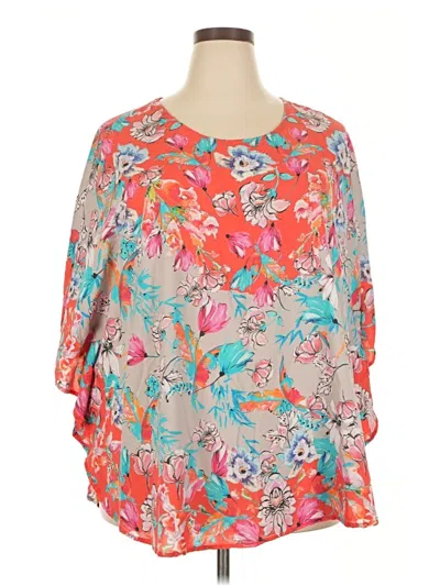 Pre-owned Tolani 3/4 Sleeve Blouse In Orange