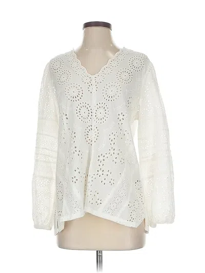 Pre-owned Tolani 3/4 Sleeve Blouse In White