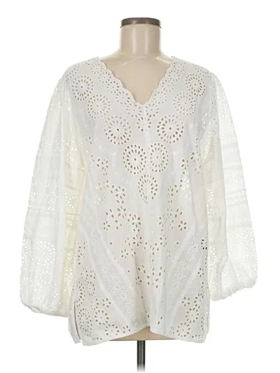 Pre-owned Tolani 3/4 Sleeve Blouse In White