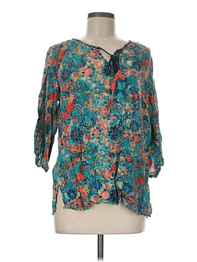Pre-owned Tolani 3/4 Sleeve T-shirt In Teal