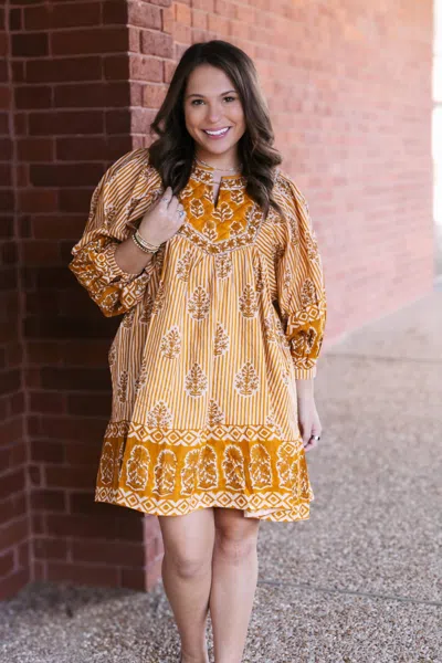 Tolani Astella Dress In Mustard In Orange