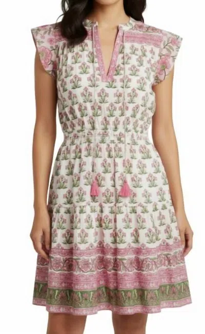 Tolani Ayra Mini Dress In Green/pink Floral Print In Multi