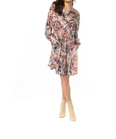 Tolani Bella Collared Button Dress In Carnival In Multi