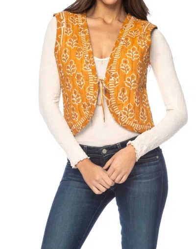 Tolani Bimala Vest In Mustard In Multi