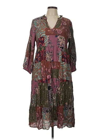 Pre-owned Tolani Casual Dress In Burgundy