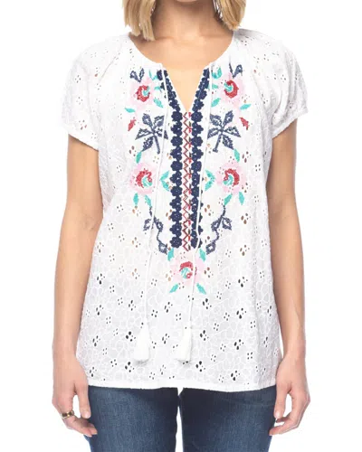 Tolani Eyelet Top In White