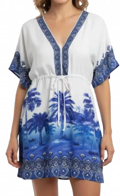 Tolani Furla Mini Dress In White/ Blue In Multi