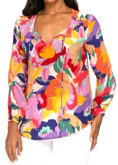 Tolani Janessa Lotus Top In Blue