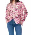 Tolani Kennedy Button Down Shirt In Zig Zag Pink In Multi