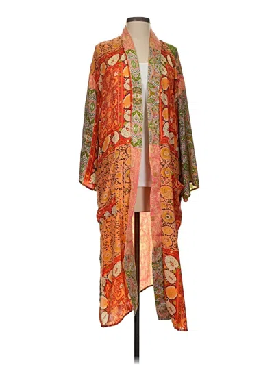 Pre-owned Tolani Kimono In Orange