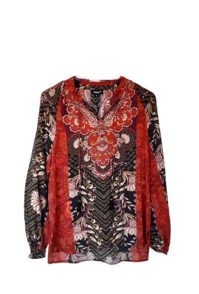 Tolani Laverne Top In Crimson In Pink