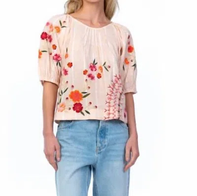 Tolani Leora Top In Peach In Multi
