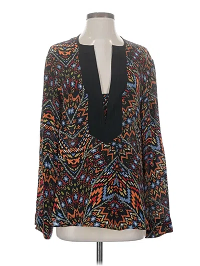 Pre-owned Tolani Long Sleeve Blouse In Black