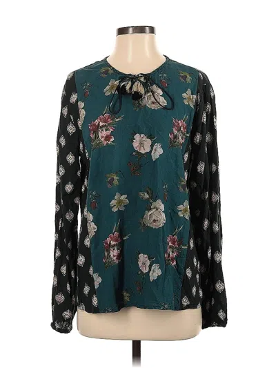 Pre-owned Tolani Long Sleeve Blouse In Blue