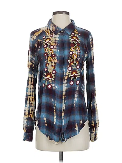 Pre-owned Tolani Long Sleeve Blouse In Blue