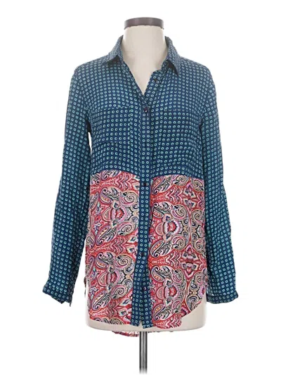 Pre-owned Tolani Long Sleeve Blouse In Blue