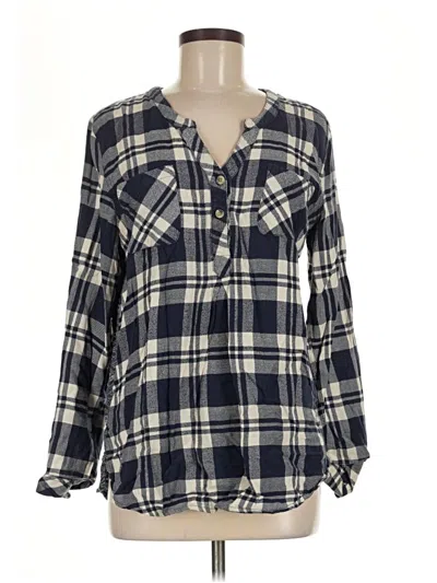 Pre-owned Tolani Long Sleeve Blouse In Blue