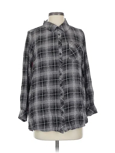 Pre-owned Tolani Long Sleeve Blouse In Gray