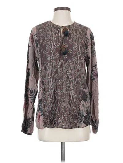 Pre-owned Tolani Long Sleeve Blouse In Gray