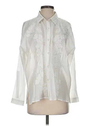 Pre-owned Tolani Long Sleeve Blouse In Ivory