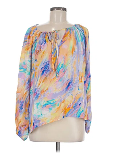 Pre-owned Tolani Long Sleeve Blouse In Orange