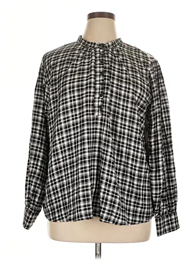 Pre-owned Tolani Long Sleeve Button Down Shirt In Black