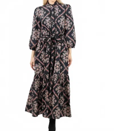 Tolani Medallion Baylun Dress In Red/ Black