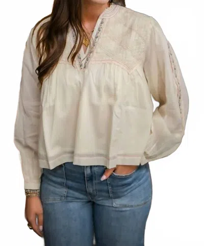 Tolani Miller Top In White In Neutral