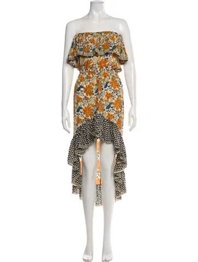 Pre-owned Tolani Printed Midi Length Dress In Multicolor
