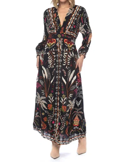 Tolani Puja Palm Tree Dress In Black