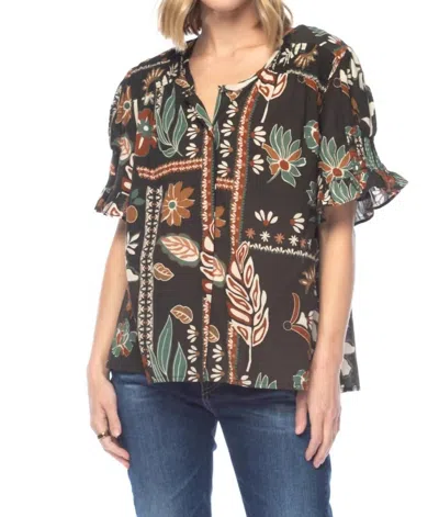 Tolani Rya Coffee Top In Brown In Multi
