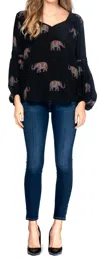 Tolani Serenity Blouse In Animal In Multi