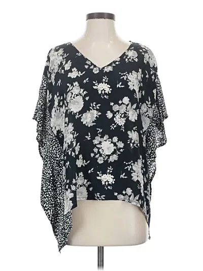 Pre-owned Tolani Short Sleeve Blouse In Black