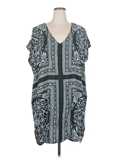 Pre-owned Tolani Short Sleeve Blouse In Gray