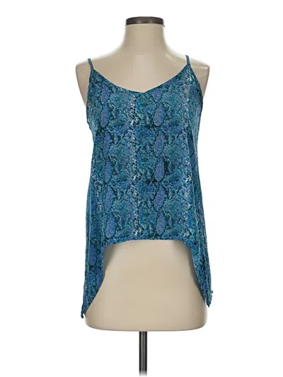 Pre-owned Tolani Sleeveless Silk Top Blue Scoop Neck Tops