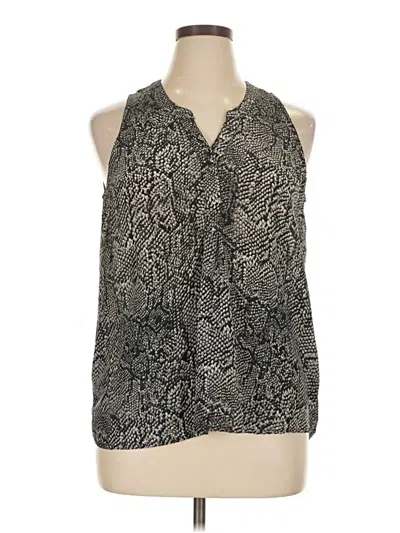 Pre-owned Tolani Sleeveless Silk Top Gray Halter Neckline Tops