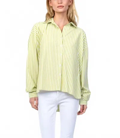 Tolani Tanvi Button Down Shirt In Lime Green In Yellow