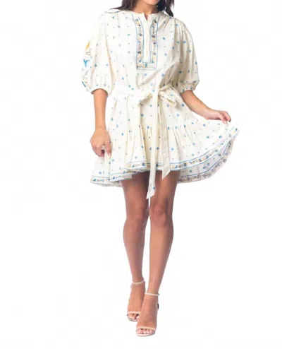 Tolani Usha Puff Sleeve Mini Dress In Ivory In White