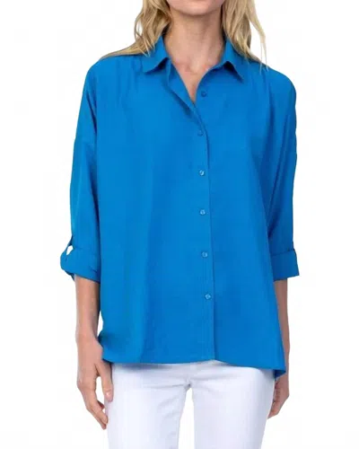 Tolani Ysabel Top In Denim In Blue