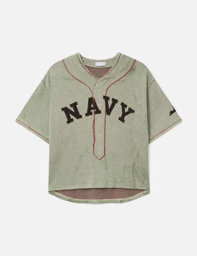 Tolq Knit Baseball T-shirt In Green