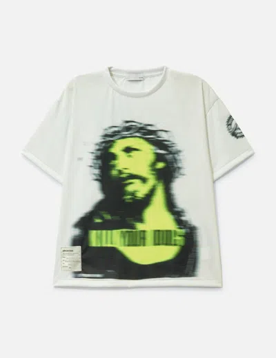 Tolq Trompe L'oeil Blurry T-shirt In White