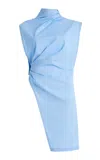 Tolu Coker Asymmetric Cotton Poplin Blouse In Blue