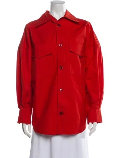 Pre-owned Tolu Coker Long Sleeve Button-up Top W/ Tags In Red