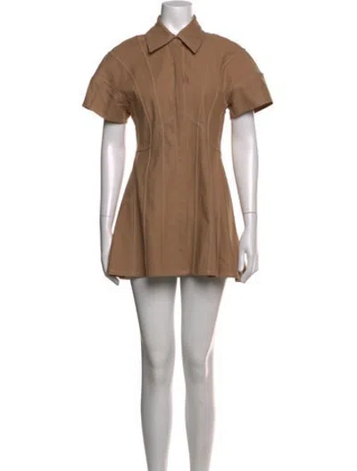 Pre-owned Tolu Coker Mini Dress In Neutrals
