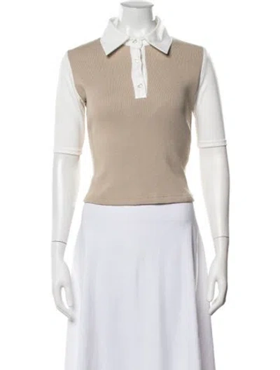 Pre-owned Tolu Coker Short Sleeve Polo In Neutrals