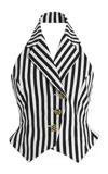 Tolu Coker Striped Cotton Gabardine Waistcoat In Multi