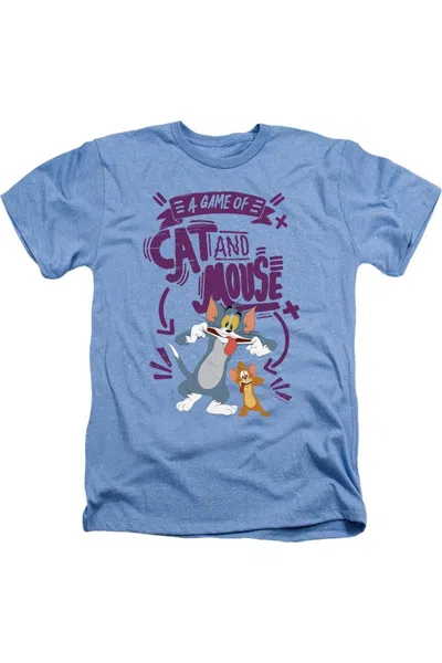 Tom And Jerry Movie Cat And Mouse Adult Heather Tee / T-shirt In Blue