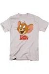 Tom And Jerry Movie Jerry Head Short Sleeve Adult Tee / T-shirt In White