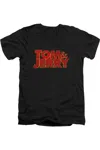 Tom And Jerry Movie Movie Logo Short Sleeve Adult V Neck Premium Cotton Tee / T-shirt In Black